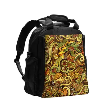 

Diaper Bag African Symbols And Items Cartoon Baby Nappy Organizer Bag Maternity Bag for Baby Care for Mom