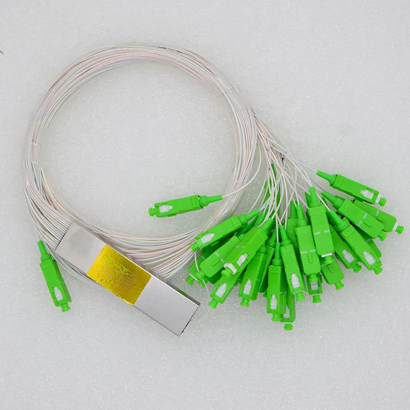1PCS NEW PLC SC/APC 1:32 Mini Fiber Optic Splitter SM 0.9mm G657A1 FTTH Optic Fiber Splitter Special Wholesale