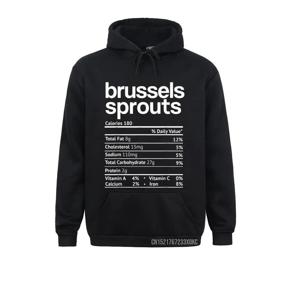 

Brussels Sprout Nutrition Facts Funny Thanksgiving Christmas Hoodie Hoodies Winter Classic Simple Style Male Sweatshirts