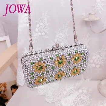 

Special Offer Women Floral Crystal Evening Bags Fashion Shiny Mini Handbags Night Purse Wedding Lady Diamond Rhinestone Clutches