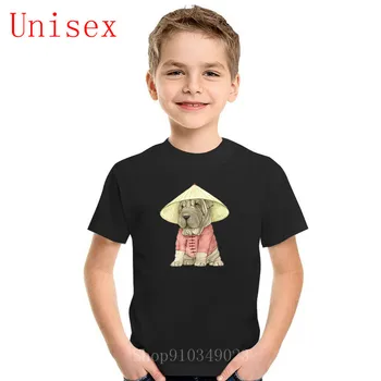 

Shar pei Printing children T Shirt Hip Hop kids Short Sleeve Basic Tees Kpop Streetwear boy clothes Newest fashion girl clothes