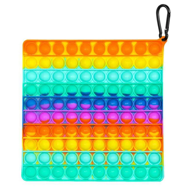 Pop Fidget Reliver Stress Toy Rainbow Push Bubble Antistress Toys Adults & Children Sensory Toys to Relieve Autism Free Shipping 20X20 CM