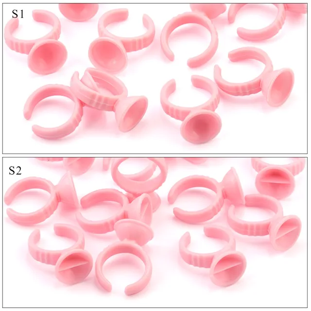 Wholesale 50/100Pcs Disposable Eyelash Extension Glue Rings,Eyelash Extension Glue Holder Holder glue container Tattoo Pigment 5