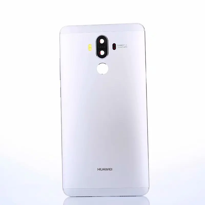 Серебристый Mate 9 чехол на заднюю крышку для Huawei mate 9 металлическая задняя дверь ремонт батарея чехол+ кнопки камеры стекло - Цвет: Серебристый
