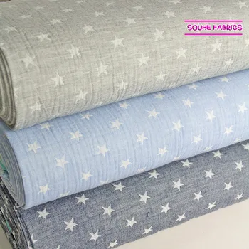 

Half-Meter Japanese Double Gauze Fabric Soft Crinkle Fabric Star A
