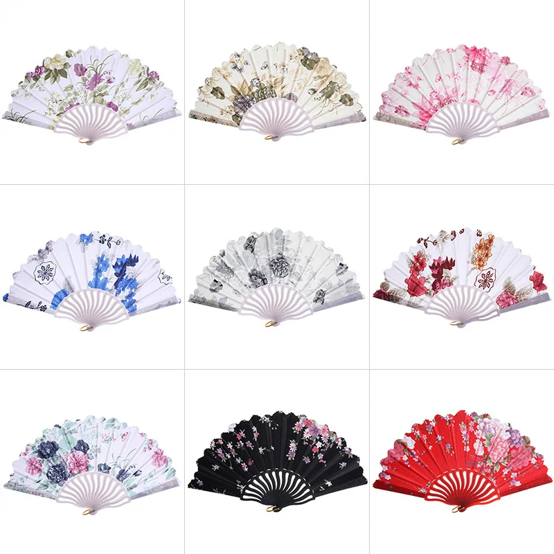 cheap Chinese Style Classical Fan Home Decoration Folding Photo Dance Props for Party E2S