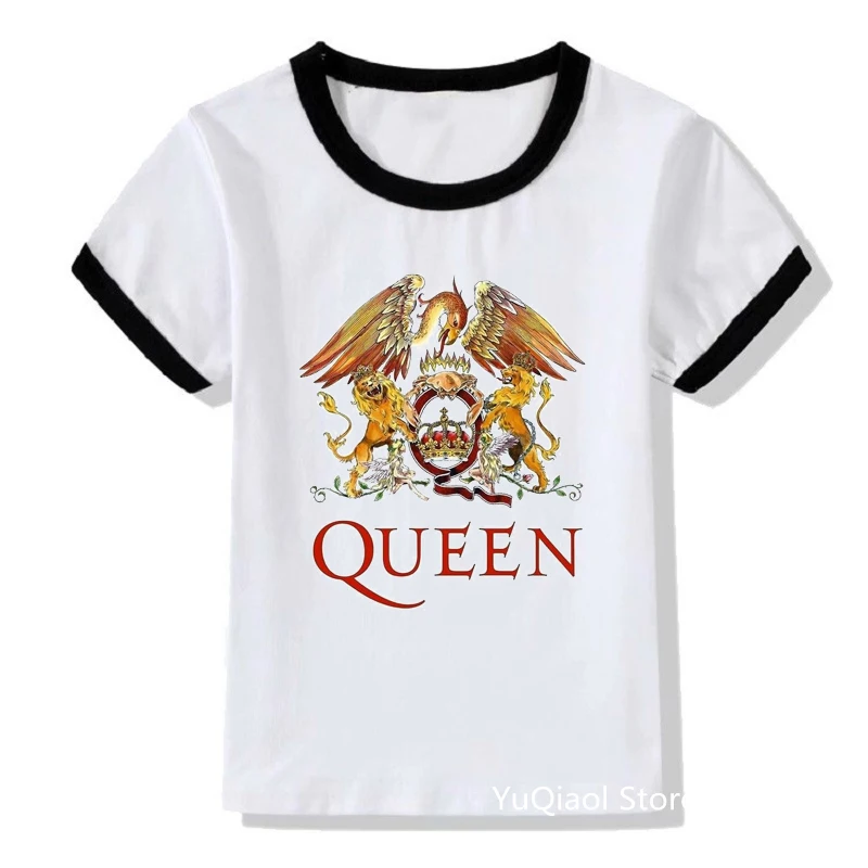 T-Shirt Per Bambini Baby Vintage Freddy Mercury Tee Hip Hop Rock T-Shirt The Queen Band Pattern Kids Top Tee Ragazzi Ragazze Vestiti