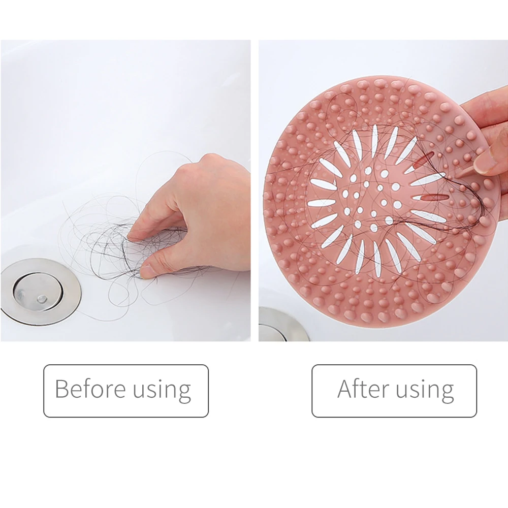 Shower Drain Hair Catcher, Shower Drain Cover Silicone Hair Clog Stopper -  Temu