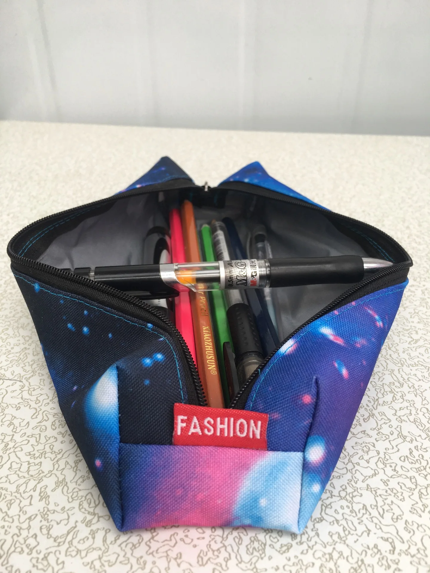 

New Style Mobilefortress Night New Style Students Pencil Case Starry Canvas Function Creative Stationery Pencil Case Black Penci