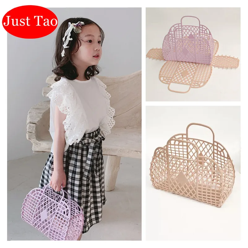 

4 Styles INS 2021 NEW SALE children's Fashion basket bags Girls ins fashion style handbags Teenagers Chic Totes for Summe JT098