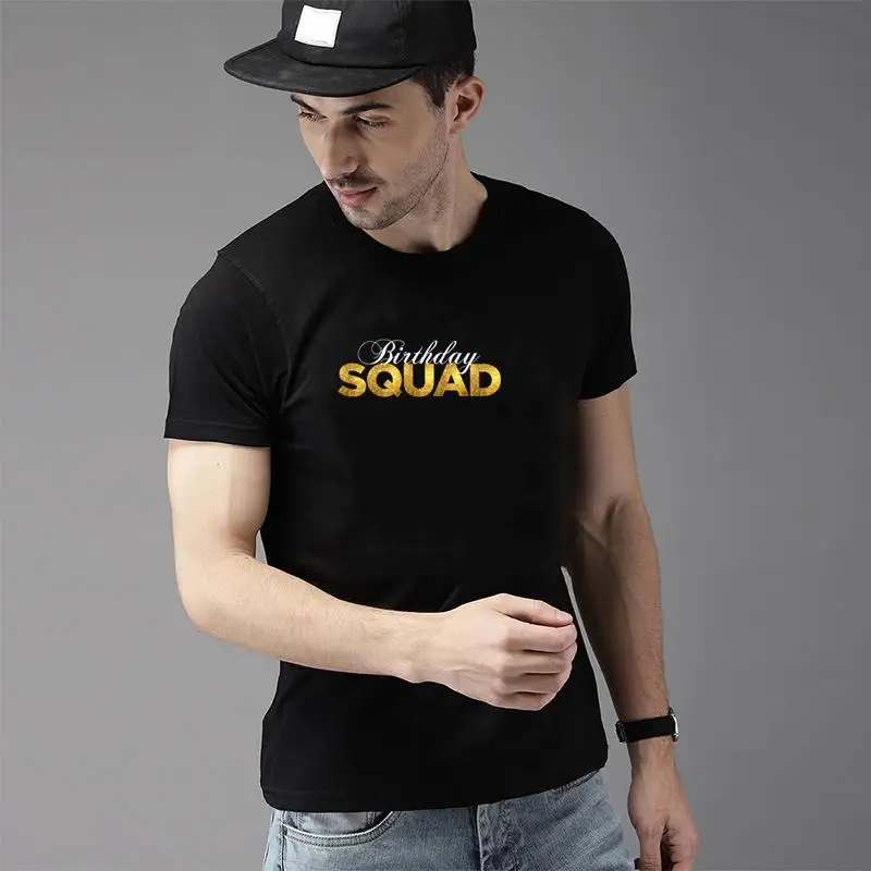 

printed Birthday Squad t shirt 3xl 4xl 51xl Comics mens workout shirts Knitted men's t shirt tee