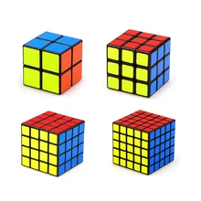 

4pcs/Set Speed Cube Bundle Magic Cube Set MF2S 2x2 MF3S 3x3 MF4S 4x4 MF5S 5x5 Sticker Cube Puzzle Cube for Beginners Kids Gift