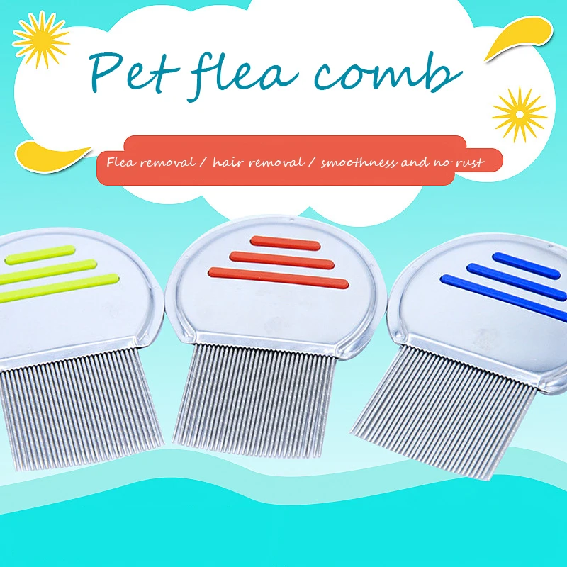 

Pet flea comb lice remover dog dense tooth comb in vitro deworming comb golden hair to remove lice fleas dogs cats use flea comb