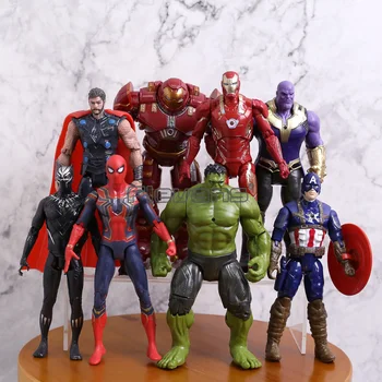 

Avengers 3 Infinity War Super Hero PVC Figures Set Spiderman Thanos Iron Man Hulkbuster Hulk Black Panther Thor Model Kids Toys