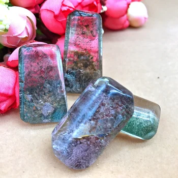 

1PC Unique Colorful Gemstone Natural Ghost Crystal Phantom Stone Healing Ornament Pendant Quartz Collectible Home Decoration D3