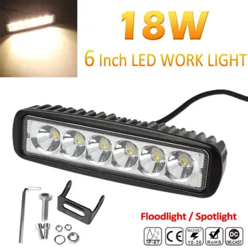 

6 Inch 12V/24V 2000K 2150LM 18W Waterproof LED Work Light Bar Fog Light for Truck / Trailer / SUV / ATV / OffRoad