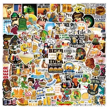

100PCS Cute Beer Graffiti Stickers Luggage Water Cup Mobile Phone Computer Guitar Motorcycle Cartoon Decorative Stickers Toys