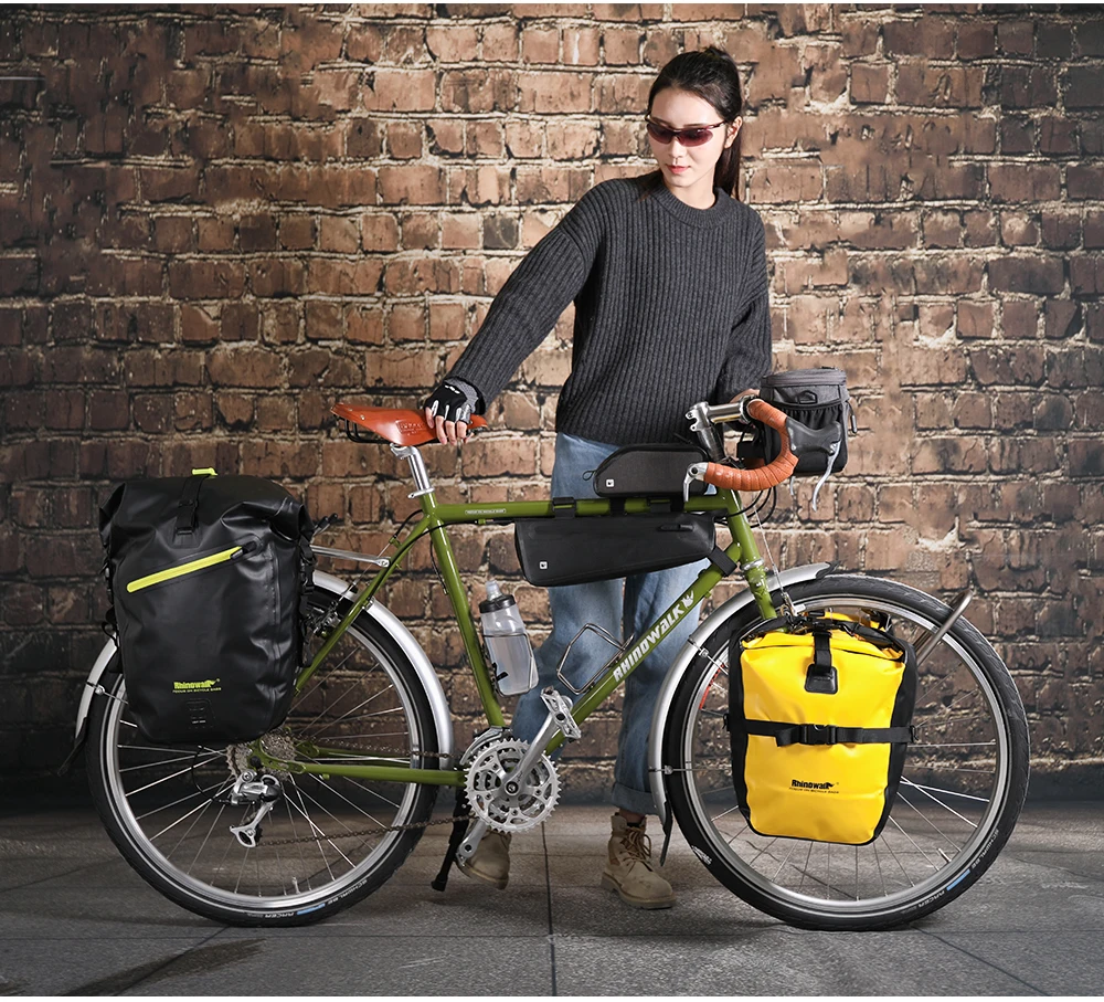 Perfect RHINOWALK Waterproof Bike Bag 27L Travel Cycling Bag Basket Bicycle Rear Rack Tail Seat Trunk Bags bicycle bags & panniers 9