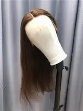 Peluca de cabello humano con encaje Frontal 13x6 para mujer, pelucas de cabello humano de color marrón prearrancado, brasileño, Remy, liso