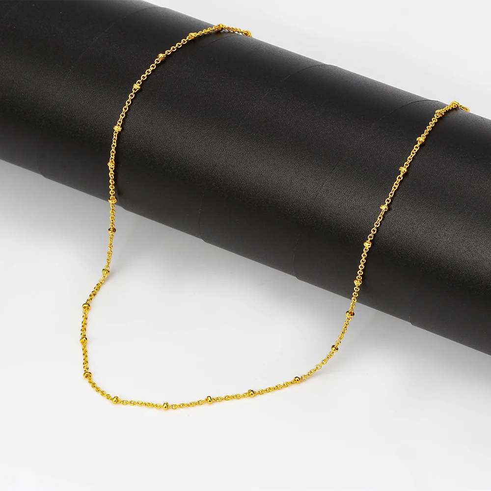 

MEIBEADS 1pc Fashion Gold Filled Solid Necklace Curb Chains Link Men Choker Alloy Male Female Accessories