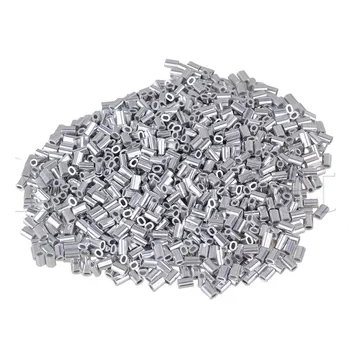 

Oval Shape Aluminum Sleeves Clamps Wire Rope Swage Clip M0.8 Pack of 1000