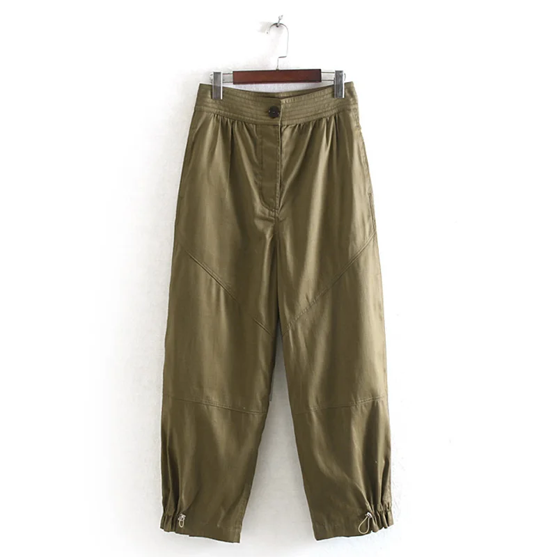 

Fandy Lokar Solid Loose Pants Women Fashion Safari Style Buttons Trousers Women Elegant Pockets Pants Female Ladies IT
