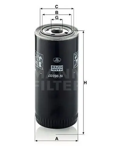 Oil filter MANN W 962/27(10130110/280417/0003649/7, MANN