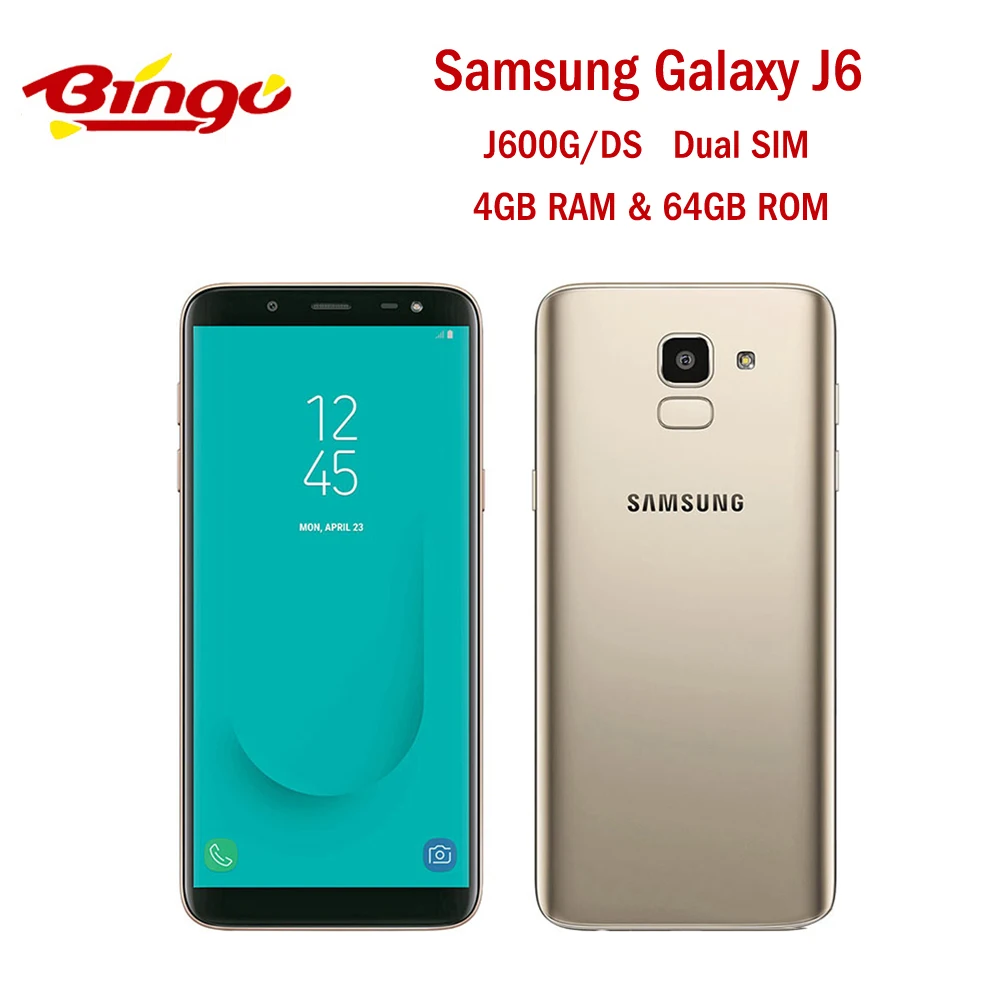 Samsung Galaxy J6 J600G/DS смартфон с 5 6 дюймовым дисплеем восьмиядерным процессором Exynos ОЗУ