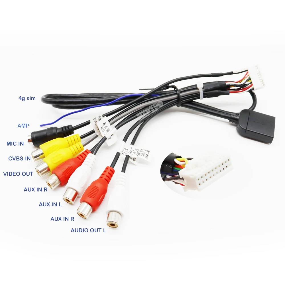 RCA cable GPS cable Rear camera cable 4pin&6pin USB camera for android radio