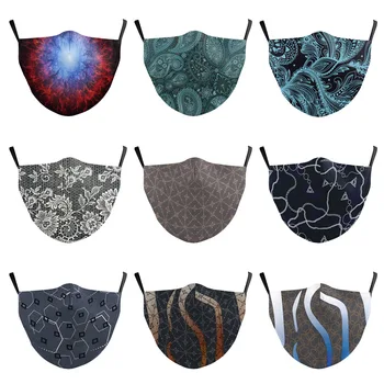 

Line Blue PM2.5 Reusable Adult Cartoon Anime Mask Breathable Protective Face Mouth Mask bacteria proof Flu Women Men Mask