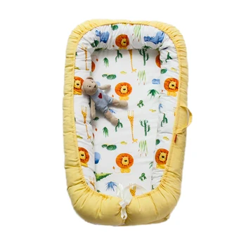 

Baby Nest Bed Nordic Cotton Cradle Breathable Baby Bassinet Bumper Folding Sleeper Newborn Travel Bed 15 Color 90*50 Portable w