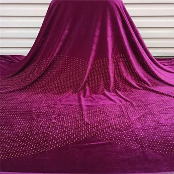 

African stones Lace Fabric 2020 Mint High Quality Lace French Net Embroidery Purple Velvet Fabrics For Nigerian Party Dress