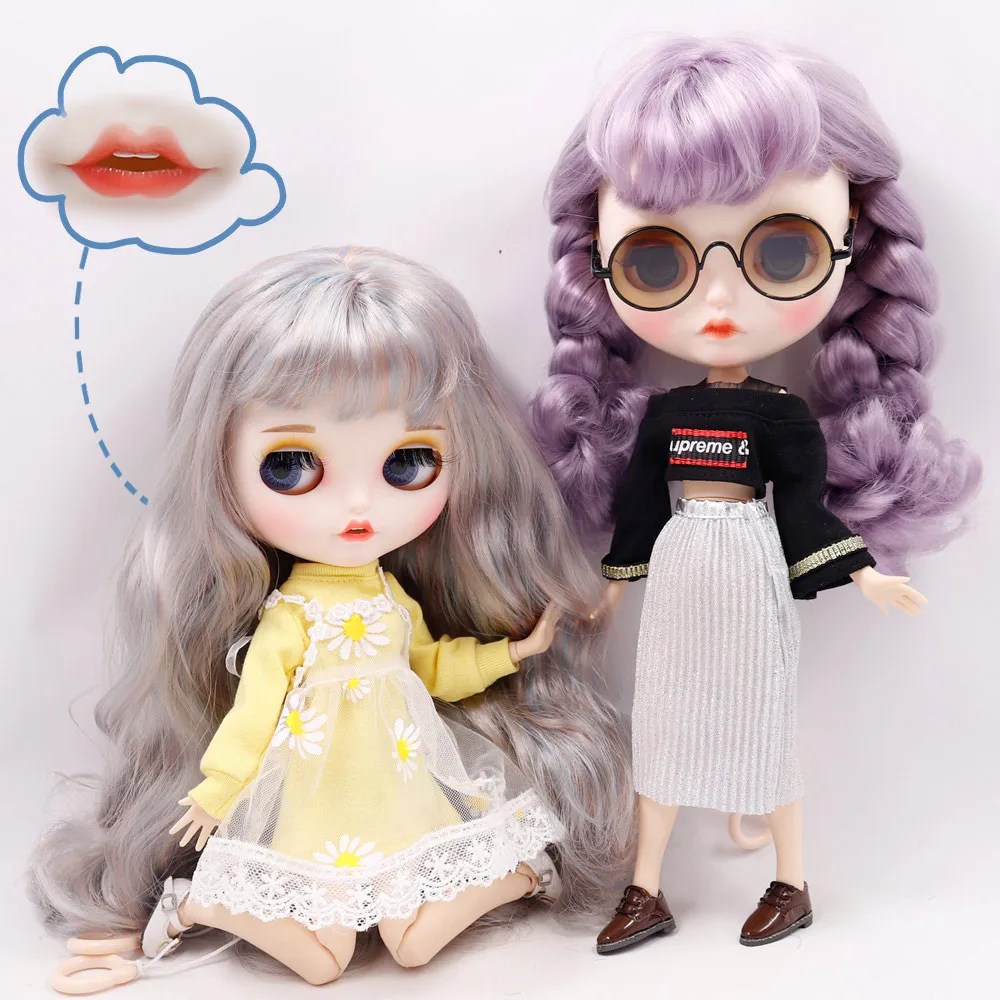 Кукла на заказ ICY DBS Blyth с фиолетовыми волосами и синими смешанными розовыми