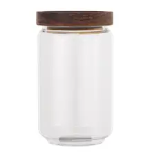 Деревянная крышка банка для конфет высокое боросиликатное прозрачное стекло резервуар для хранения Портативный пищевой зерновой контейнер