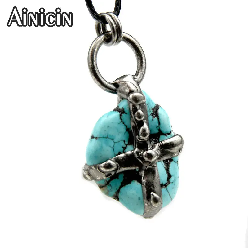 

Синий Howlite Бирюзовый Крест для пайки с большим круговым наконечником пистолет металлическое покрытие для изготовления ювелирных изделий кулоны 10 шт