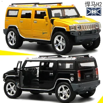 

1:32 high simulation Hummer H2 off-road alloy car model Sound and light pull back door boy car toy for children gifts