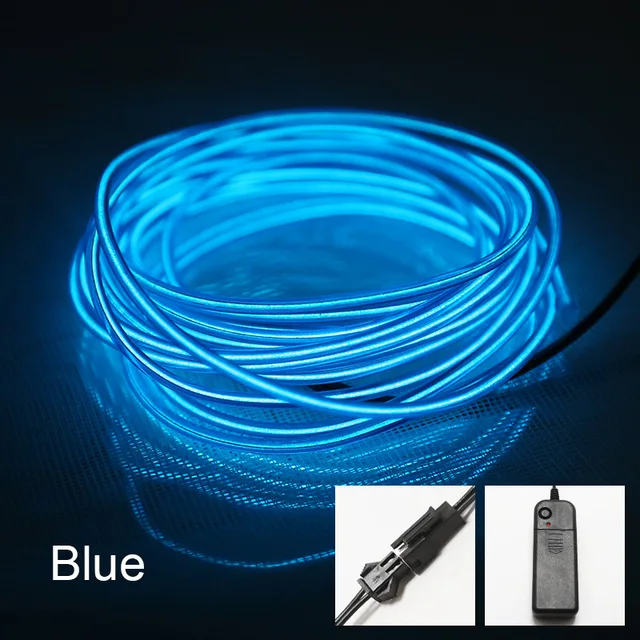 Neon Light El Led Neon Sign Wire Under Car Flexible Soft Tube Lights Christmas LED Strip Sign Anime/Body Woman/Rooms Rope Decor Blue