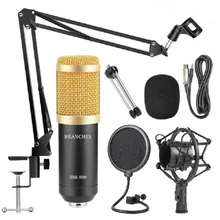 Profissional bm 800 microfone pc condensador vocais gravação de estúdio microfone para youtube vídeo skype jogo de bate-papo podcast