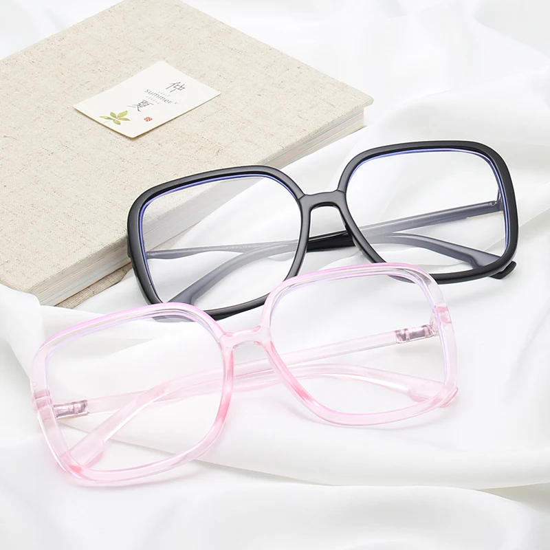 Женские очки-светильник синего цвета, большие квадратные оправы для очков, женские ретро большие прозрачные очки, модные оптические очки