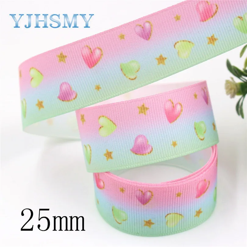 I-191015-2439 YJHSMY I-191015-2439, 25 мм, 10 ярдов любовь мультфильм термотрансферные печатные корсажные ленты, лук кепки DIY аксессуары украшения - Цвет: I-191015-2439