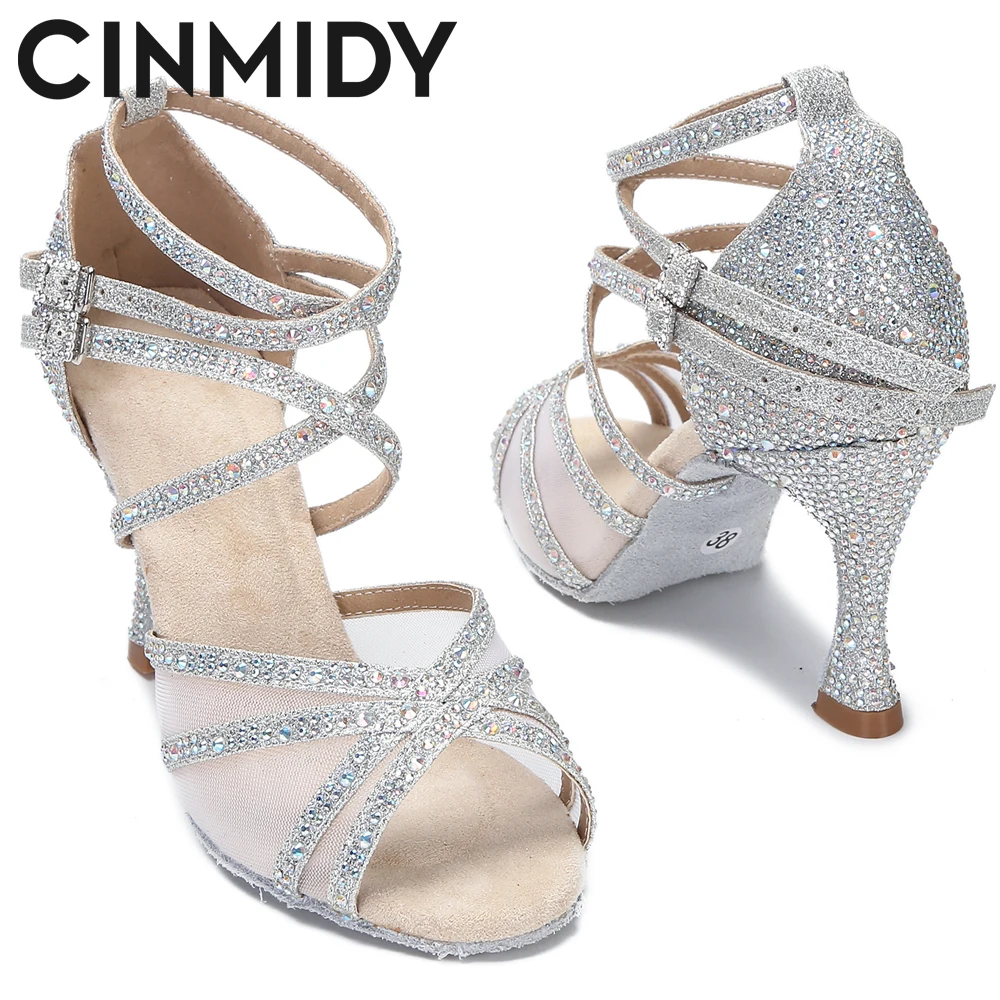 Dance Shoes Women Latin Dance Shoes Rumba Samba Ballroom Party Ladies Dancing Heels Wedding Shoes