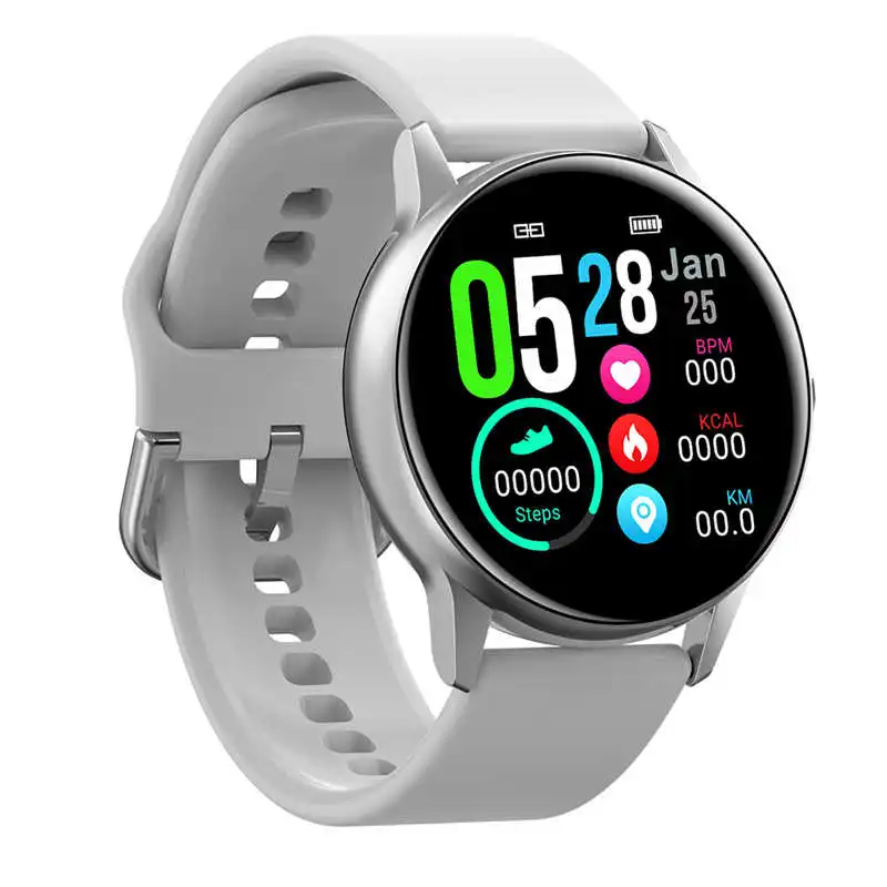 Silver Silicone Stra Fitness Tracker Bluetooth Smart Watch Band Heart Rate Blood Pressure Monitor Smart Bracelet Waterproof Pedometer for Android IOS - Цвет: Silver Silicone Stra