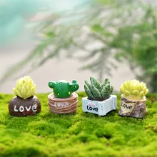 

4Pcs/lot Random Mini Flower Trees Green Plant In Pot For Dollhouse Furniture Decoration Miniature Plants