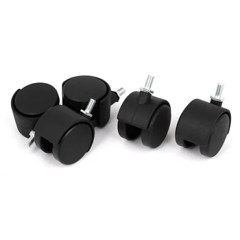 

10mm Threaded Stem 2 Inch Dia Wheel Chair Swivel Caster 5 Pcs Black