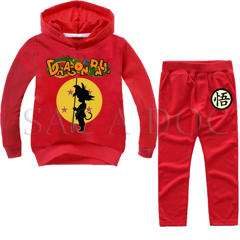 

2019 New Dragon Ball Clothes Boys Girls Sweatshirts Suits Baby Tracksuit Hoodies Two Piece +Pants Casual Shirt Autumn Winter Set