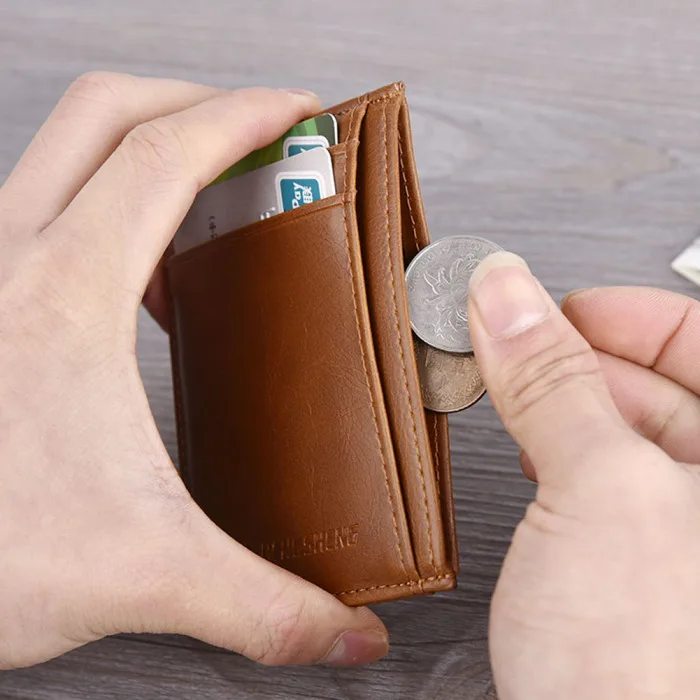 Мужской держатель для кредитных карт ID Card Mini Wallet Ручной Карманный чехол на молнии-OPK