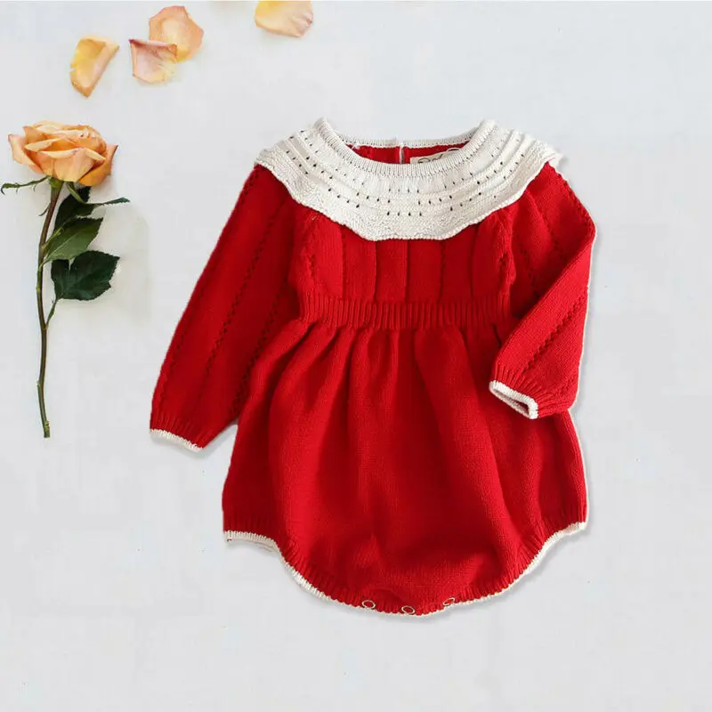 Vestido De Punto Con Cuello Claudine - Gris - Bebé Niña - 15.00