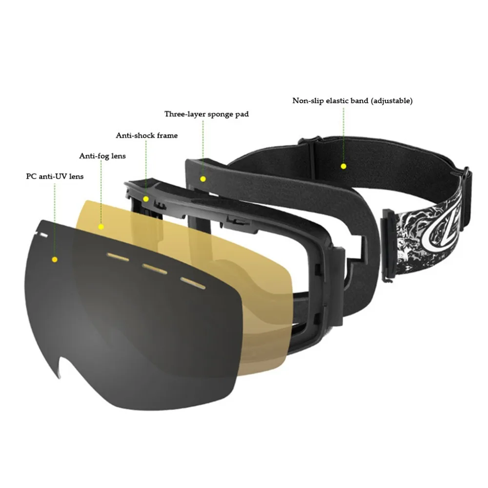 snowboard goggles ski glasses double anti-fog spherical double ski goggles true REVO red tablets vektor lunette ski enfant 30S26 (5)