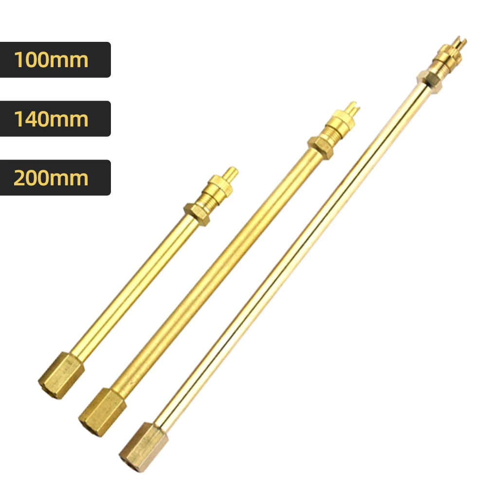 Brass Auto Tire Valve Extension Adaptor, Air Tyre Stem Extender Iation Stright Bore for Motorcycle, Bike, Mower and Scooter fuel injectors good price