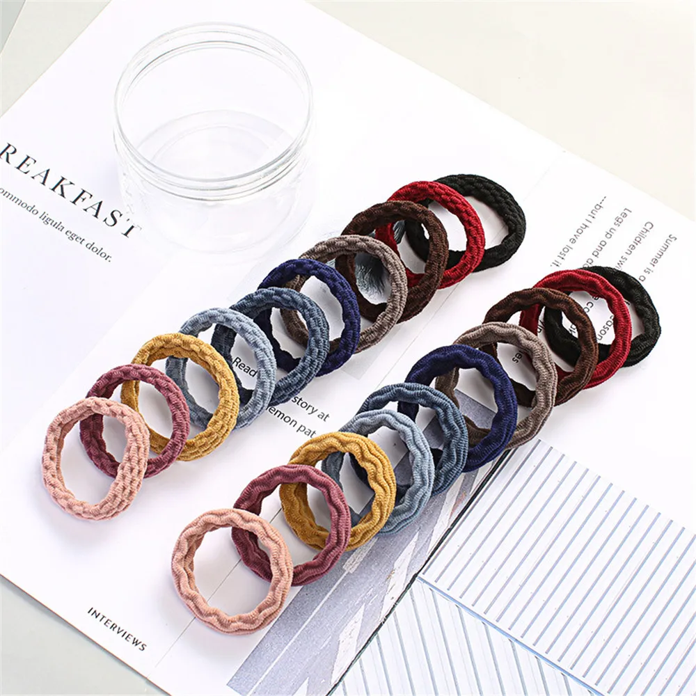 20Pcs/Lot New High Elastic Basic Rubber Bands Simple Hairband Girls Headwear Solid Color Headband Fashion Women Hair Accessories Hairclip